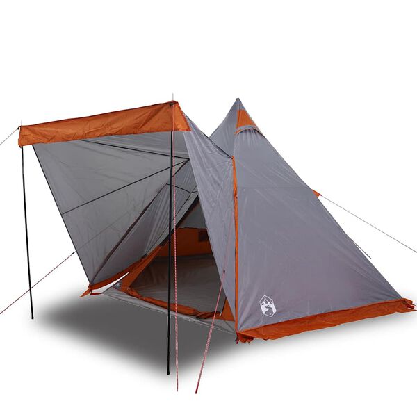 vidaXL Tenda Familiare Tipi 6 Persone Grigia e Arancione Impermeabile