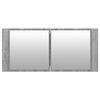 vidaXL Armadietto Specchio con LED da Bagno Grigio Sonoma 100x12x45 cm