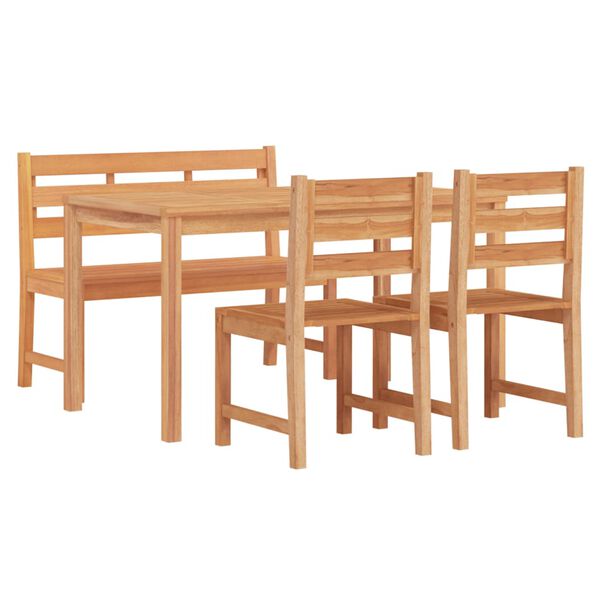 vidaXL Set da Pranzo per Giardino 4 pz in Legno Massello di Teak