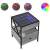 vidaXL Comodino con LED Infinity Grigio Sonoma 40x40x51 cm