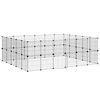 vidaXL Gabbia per Animali 44 Pannelli con Porta Nera 35x35 cm Acciaio