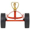 vidaXL Slitta per Irrigatore Ruote e Testina Girevole Acciaio Rosso