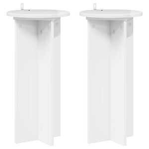 vidaXL Supporto per piante 2 pz Bianco Lucido 29,5 x 29,5 x 60 cm