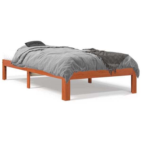 vidaXL Letto senza Materasso Marrone Cera 90x200 cm Legno di Pino