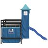 vidaXL Letto a Soppalco con Torre Bambini Blu 90x200cm Massello Pino