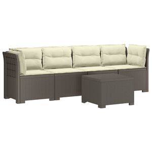 vidaXL Divano da Giardino a 4 Posti con Cuscini in Stile Rattan PP