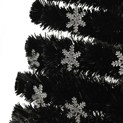 vidaXL Albero Natale con Fiocchi di Neve a LED Nero 150cm Fibra Ottica