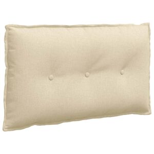 vidaXL Cuscino per Schiena Crema 80 x 19 x 50 cm Tessuto