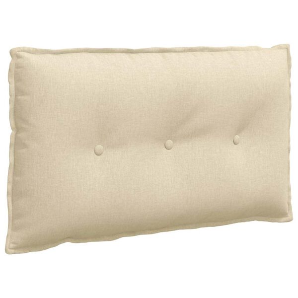 vidaXL Cuscino per Schiena Crema 80 x 19 x 50 cm Tessuto