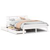 vidaXL Giroletto con Cassetti Bianco 140x200 cm Legno Massello di Pino