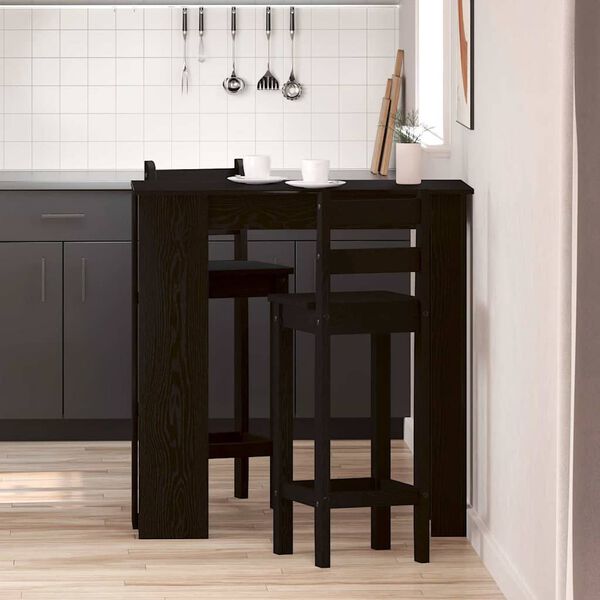 vidaXL Tavolo da bar Rovere Nero 102 x 50 x 103,5 cm Legno multistrato