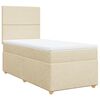 vidaXL Giroletto a Molle con Materasso Crema 90x200 cm inTessuto