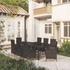 vidaXL Set da Pranzo da Giardino 9 pz con Cuscini in Polyrattan Nero