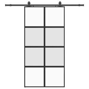 vidaXL Porta Scorrevole Ferramenta Nera 102,5x205 cm Vetro Temperato
