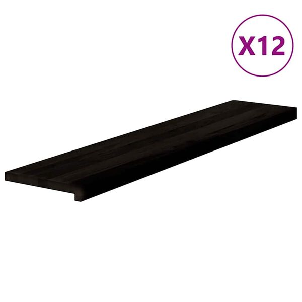 vidaXL Gradini 12 pz Marrone Scuro 120x25x2 cm Legno Massello Rovere