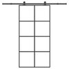 vidaXL Porta Scorrevole con Ferramenta 102,5x205cm Vetro ESG Alluminio