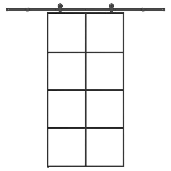 vidaXL Porta Scorrevole con Ferramenta 102,5x205cm Vetro ESG Alluminio