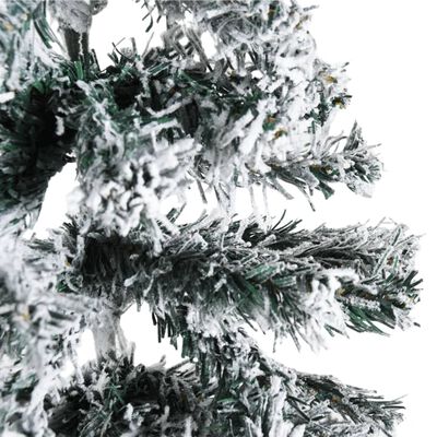 vidaXL Albero Natale Artificiale Sottile a Metà Neve Fioccata 120 cm