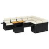 vidaXL Set Divani da Giardino 10pz con Cuscini in Polyrattan Nero