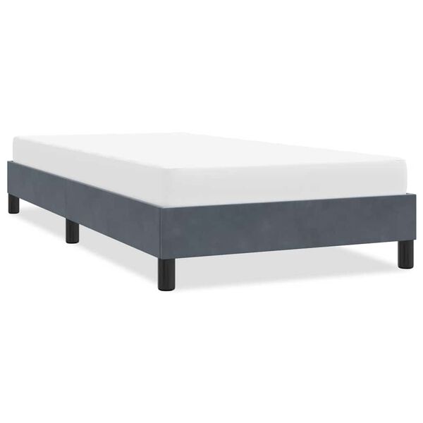 vidaXL Giroletto senza Materasso Grigio Scuro 100x220 cm Velluto