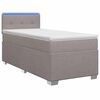 vidaXL Letto con Box Spring, Materasso e LED Tortora 90 x 200 cm