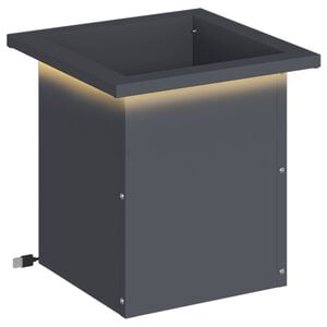 vidaXL Fioriera da giardino con LED Antracite 30 x 30 x 30 cm Acciaio