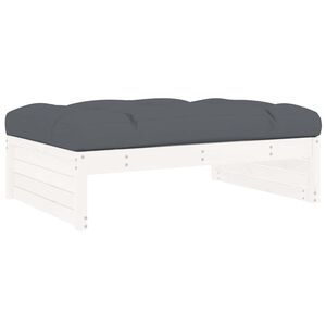 vidaXL Poggiapiedi da Giardino 120x80 cm Legno Massello di Pino Bianco