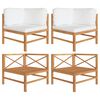 vidaXL Divani Angolari 2 pz Cuscini Crema in Massello di Teak
