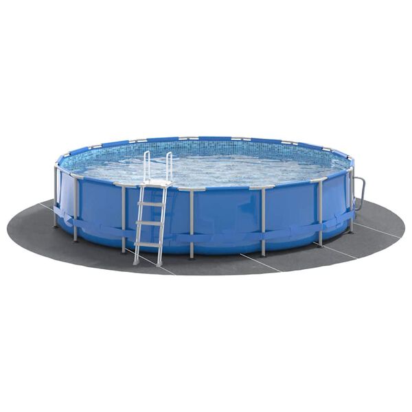 vidaXL Telo per Fondo Piscina Grigio chiaro &Oslash; 610 x 0,2 cm