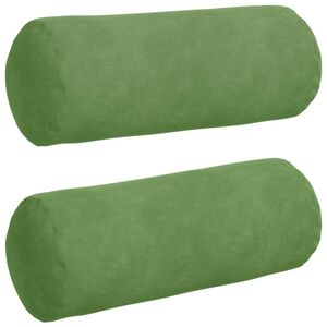 vidaXL Cuscini a rullo 2 pcs Verde chiaro &Oslash; 15 x 40 cm