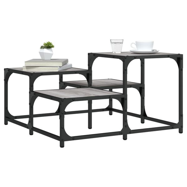 vidaXL Tavolino da Salotto Grigio Sonoma 68x68x40 cm Legno Multistrato