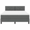 vidaXL Letto a molle con materasso Grigio scuro 140 x 190 cm Tessuto