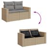 vidaXL Set Divano da Giardino 5 pz con Cuscini Beige Misto Polyrattan