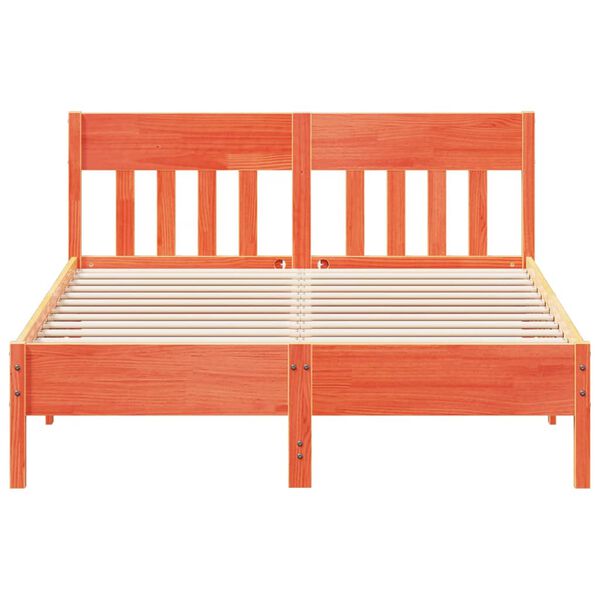 vidaXL Giroletto senza Materasso Marrone Cera 160x200 cm Legno di Pino