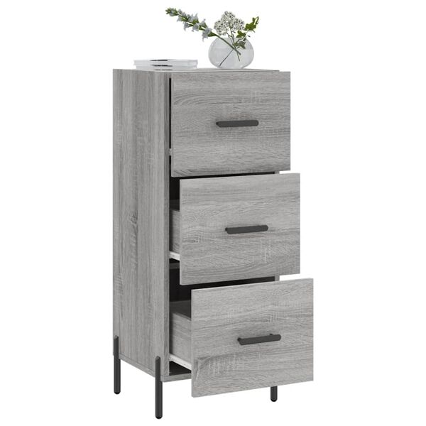 vidaXL Credenza Grigio Sonoma 34,5x34x90 cm in Legno Multistrato
