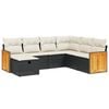 vidaXL Set Divani da Giardino con Cuscini 7pz Nero Polyrattan
