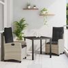vidaXL Set da Pranzo per Giardino 3 pcs Grigio chiaro polyrattan
