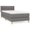 vidaXL Giroletto a Molle con Materasso Grigio Scuro 90x190 cm Tessuto