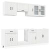 vidaXL Set Mobili da Cucina 8 pz Lucca Bianchi Lucido in Truciolato