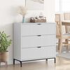 vidaXL Credenza Bianco Lucido 79,5 x 33 x 82 cm Legno multistrato
