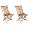 vidaXL Sedia da giardino pieghevole 2 pcs Naturale