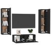 vidaXL Set Mobili Porta TV 3 pz Nero in Legno Multistrato