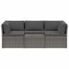vidaXL Set Divani da Giardino 4 pz con Cuscini in Polyrattan Grigio