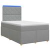vidaXL Letto box spring con materasso Grigio Chiaro 120 x 190 cm