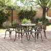 vidaXL Set da Pranzo per Giardino 7 pcs Bronzo 90 x 90 x 75 cm