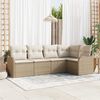 vidaXL Set Divano da Giardino Beige polyrattan