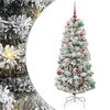 vidaXL Albero di Natale Artificiale con Rami Pieghevoli Verde e Bianco