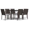 vidaXL Set Pranzo da Giardino 7 pz con Cuscini in Polyrattan e Acciaio