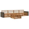 vidaXL Set di divani da esterno 5 pz Naturale Legno di Acacia Massello