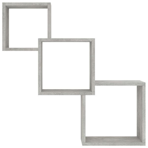 vidaXL Mensole a Muro Cubiche Grigio Cemento 68x15x68cm Multistrato